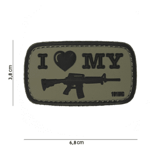 101 INC PVC Patch - I Love My M4 (Färg: Grön)