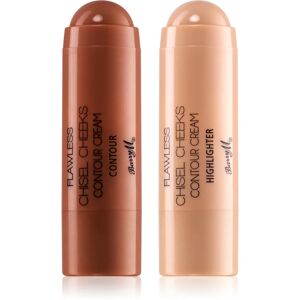 Barry M Flawless Chisel Cheeks creamy bronzer and highlighter in a stick duo balení 2x5 g