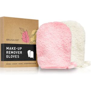 BrushArt Home Salon Make-up remover gloves makeup remover glove PINK, CREAM 2 pc