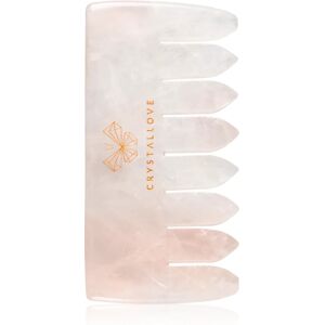 Crystallove Rose Quartz Comb massage tool for hair and body