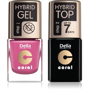 Delia Cosmetics Coral Nail Enamel Hybrid Gel set odstín 05 W