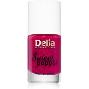 Delia Cosmetics Sweet Pepper Black Particles nail polish shade 05 Raspberry 11 ml