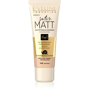 Eveline Cosmetics Satin Matt mattifying foundation with snail extract shade 103 Natural 30 ml