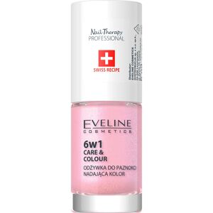 Eveline Cosmetics Nail Therapy Care & Colour nail conditioner 6-in-1 shade Shimmer Pink 5 ml