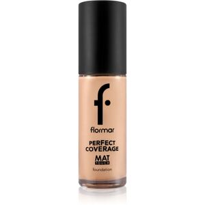 flormar Perfect Coverage Mat Touch Foundation mattifying foundation for combination to oily skin shade 308 Fair Ivory 30 ml