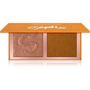 Makeup Revolution Soph X Face Duo Highlighting Palette Shade Honey Glaze 9 g