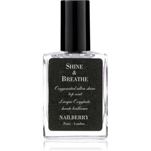 NAILBERRY Shine & Breathe Oxygenated Ultra Shine Top Coat protective high-shine top coat 15 ml