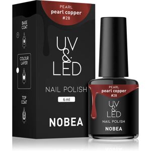 NOBEA UV & LED Nail Polish Gel Nail Polish for UV/LED Hardening Glossy Shade Pearl copper #28 6 ml