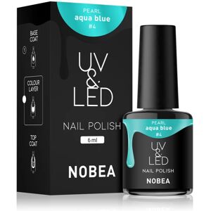 NOBEA UV & LED Nail Polish Gel Nail Polish for UV/LED Hardening Glossy Shade Aqua blue #4 6 ml