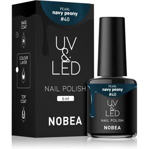 NOBEA UV & LED Nail Polish Gel Nail Polish for UV/LED Hardening Glossy Shade Navy peon #40 6 ml