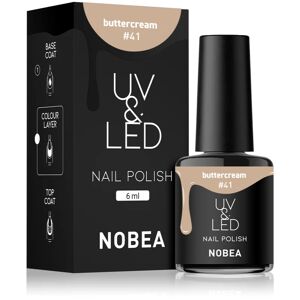 NOBEA UV & LED Nail Polish Gel Nail Polish for UV/LED Hardening Glossy Shade Buttercream #41 6 ml