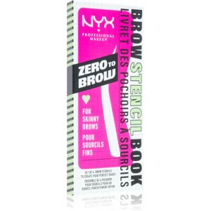 NYX Professional Makeup Zero To Brow Stencil Book stencils for eyebrows 01 Thin 4 pc