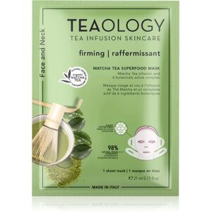 Teaology Face Mask Matcha Tea Superfood firming sheet mask for face contours with matcha 21 ml