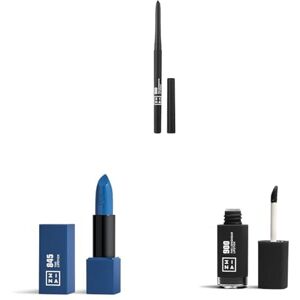 3INA MAKEUP - The Longwear Lipstick 900 + The Lipstick 845 + The Automatic Lip Pencil 900 - Longwearing and Waterproof Lip Liner & Lipstick - Creamy and Hydrating Formulas - Vegan - Cruelty Free