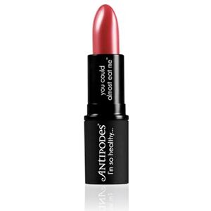 Antipodes Remarkably Red Moisture-Boost Natural Lipstick – Soft Mauve Red Moisturising Lipstick – Conditioning Lipstick Matte Texture– 4g