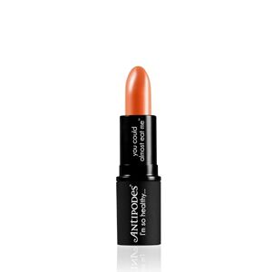 Antipodes Golden Bay Nectar Moisture-Boost Natural Lipstick – Neutral Sheer Peach Moisturising Lipstick – Conditioning Lipstick Matte Texture– 4g