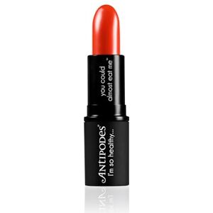 Antipodes West Coast Sunset Moisture-Boost Natural Lipstick – Bright Warm Based Orange Red Moisturising Lipstick – Conditioning Lipstick Matte – 4g