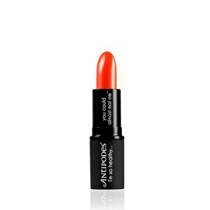 Antipodes Piha Beach Tangerine Moisture-Boost Natural Lipstick – Bright Vivid Orange Moisturising Lipstick – Conditioning Lipstick Matte – 4g