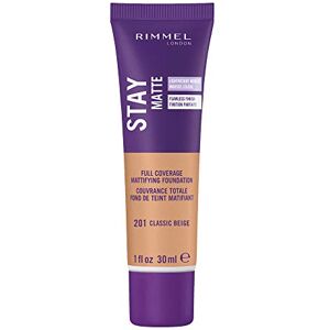 Rimmel London Stay Matte Foundation, 201 Classic Beige, 30 ml