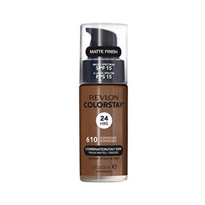 Revlon Colorstay Liquid Foundation Makeup for Combination/Oily Skin SPF 15, Longwear Medium-Full Coverage with Matte Finish, Espresso (610), 30 ml