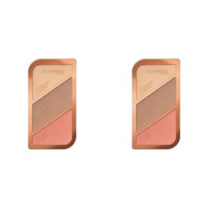 Rimmel London Sculpting Highlighter Palette 3-tone, Coral Glow, 18.5 g (Pack of 2)