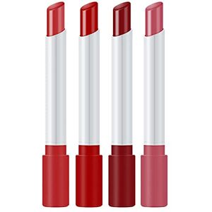 Generic Natural Cosmetics Lipsticks Matte Set Gloss Temperature Set Sets of Moisturising Cream Lipstick 4 for Women Gift Permanent Lipstick Lipsticks Long Change Red (F, One Size)