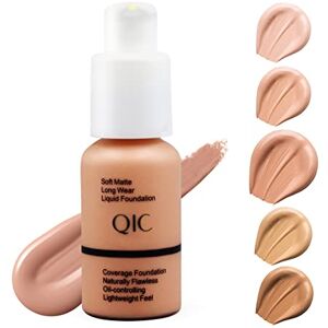 POPMISOLER Matte Liquid Foundation, Full Coverage Foundation 30ml Long Lasting Waterproof Oil Control Concealer Foundation Cream Natural Foundation Makeup for Women (103# Warm Peach)