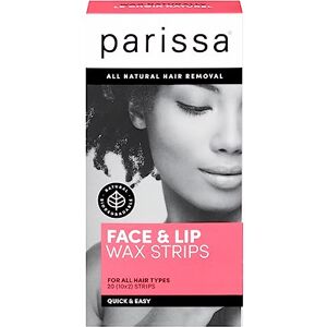 Parissa Face & Lip 20 Biodegradable Wax Strips Kit for At-Home Hair Removal with Ready-to-Use Small Wax Strips for All Hair Types