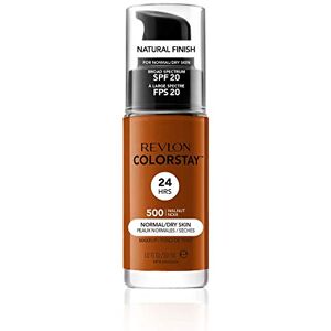 Revlon ColorStay Liquid Foundation Makeup for Normal/Dry Skin SPF 20, Longwear with Medium-Full Coverage & Natural Finish, Oil Free, (500), 30ml