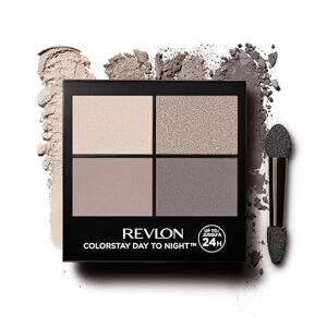 Revlon ColorStay Day to Night 24 Hour Eyeshadow Quad with Dual-Ended Applicator Brush, Longwear, Intense Color Smooth Eye Makeup for Day & Night, Matte & Shimmer Finish, Stunning (570) Unisex