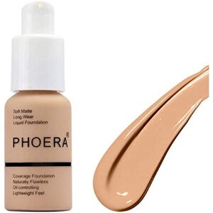 ONEKLIK Phoera Foundation Soft Matte Oil Control Full Coverage Foundation Concealer Flawless Cream Smooth Makeup 24HR Long Lasting Natural Look (104 Buff Beige (1pc))