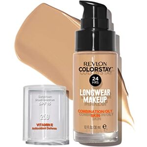 Revlon Colorstay Liquid Foundation Makeup for Combination/Oily Skin SPF 15, Longwear Medium-Full Coverage with Matte Finish, Fresh Beige (250), 30 ml (Pack of 1), 250 Fresh Beige