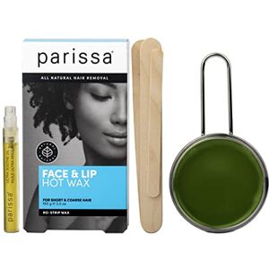 Parissa No-Strip Face & Lip Hot Wax Kit for Short & Coarse Hair Removal At-Home Waxing Kit on Face, Chin, and Upper Lip