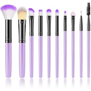 JHNNMS 10-Pack Makeup Brush Set Purple Professional Soft Blush Brush Foundation Concealer Eyelash Beauty Makeup Brush (Color : Purple, Size : Talla �nica)