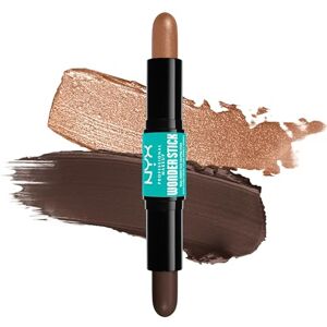 NYX Professional Makeup Highlight & Contour Stick, Dual-Ended Contour Stick, Shapes and Brightens, Blendable & Vegan, Wonder Stick, Deep