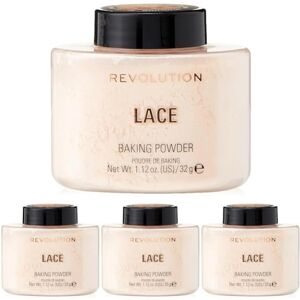 Revolution Beauty Limited Revolution Beauty London, Loose Baking Powder, Prolongs Makeup Wear, Setting Lace, For Light Skin tones, 32g (Pack of 4)