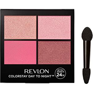 Revlon ColorStay 24 Hour Eyeshadow Quad with Dual-Ended Applicator Brush, Longwear, Intense Color Smooth Eye Makeup for Day & Night, Matte & Shimmer Finish, Pretty (565) Unisex