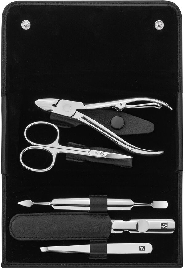 ZWILLING ® CLASSIC INOX Druckknopf-Etui, Rindleder, schwarz, 5-tlg 1 Stk.