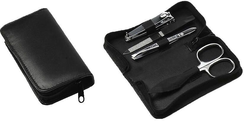 Hans Kniebes Manicure-Etui, Nappa-Schafleder, rostfrei