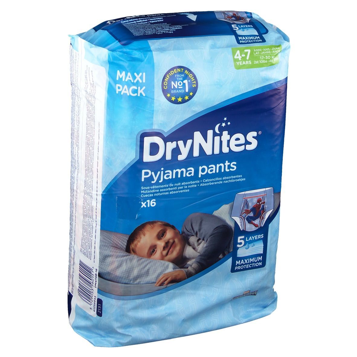 OP DE LOCHT Huggies DryNites® 4 - 7 Jahre Jungen