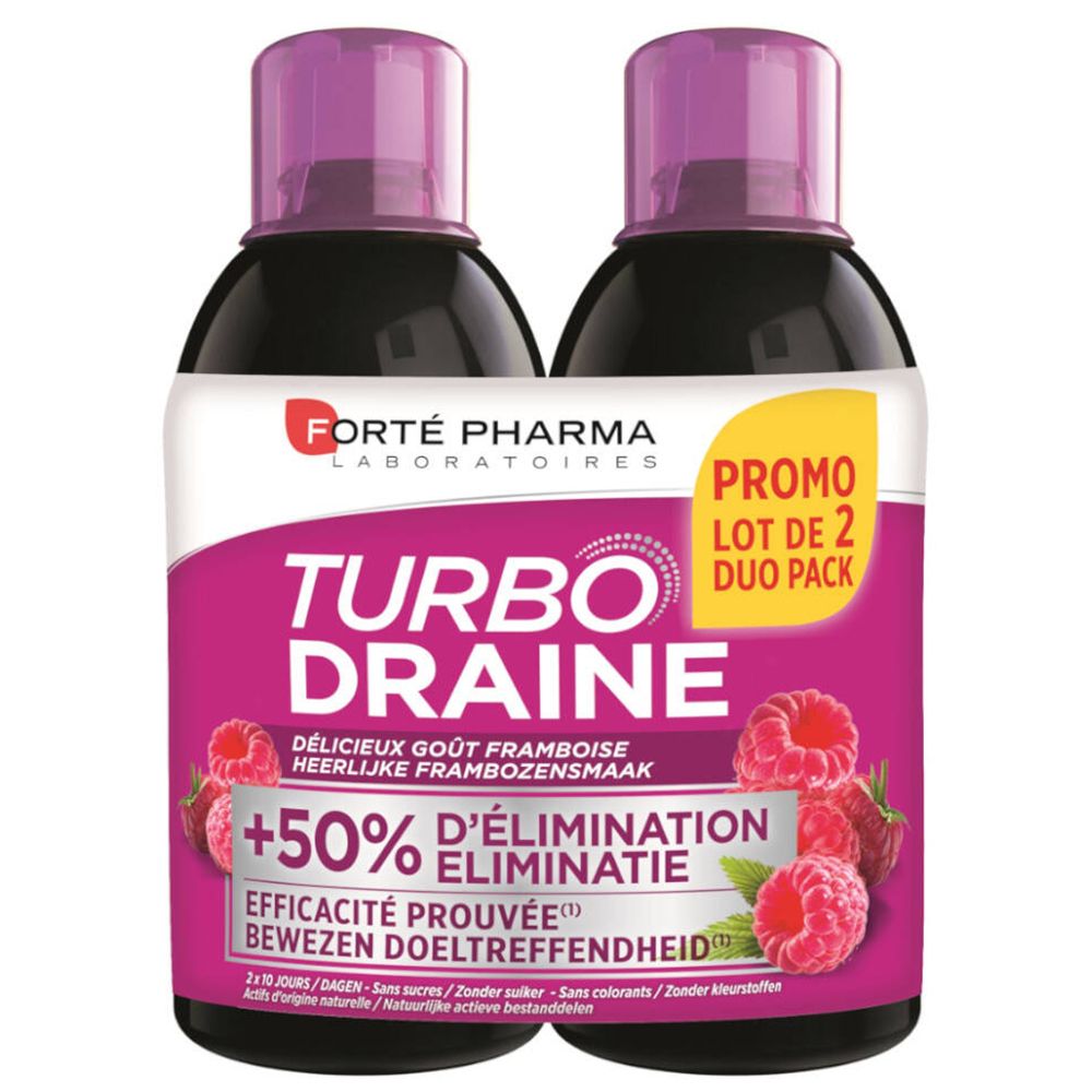 Forté Pharma TurboDraine Himbeer-Geschmack Doppelpack