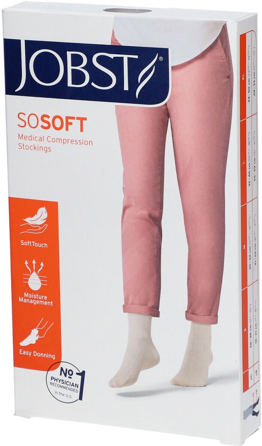 JOBST® Jobst SoSoft Kniestrumpf Klasse 2 gerippt Medium Schwarz