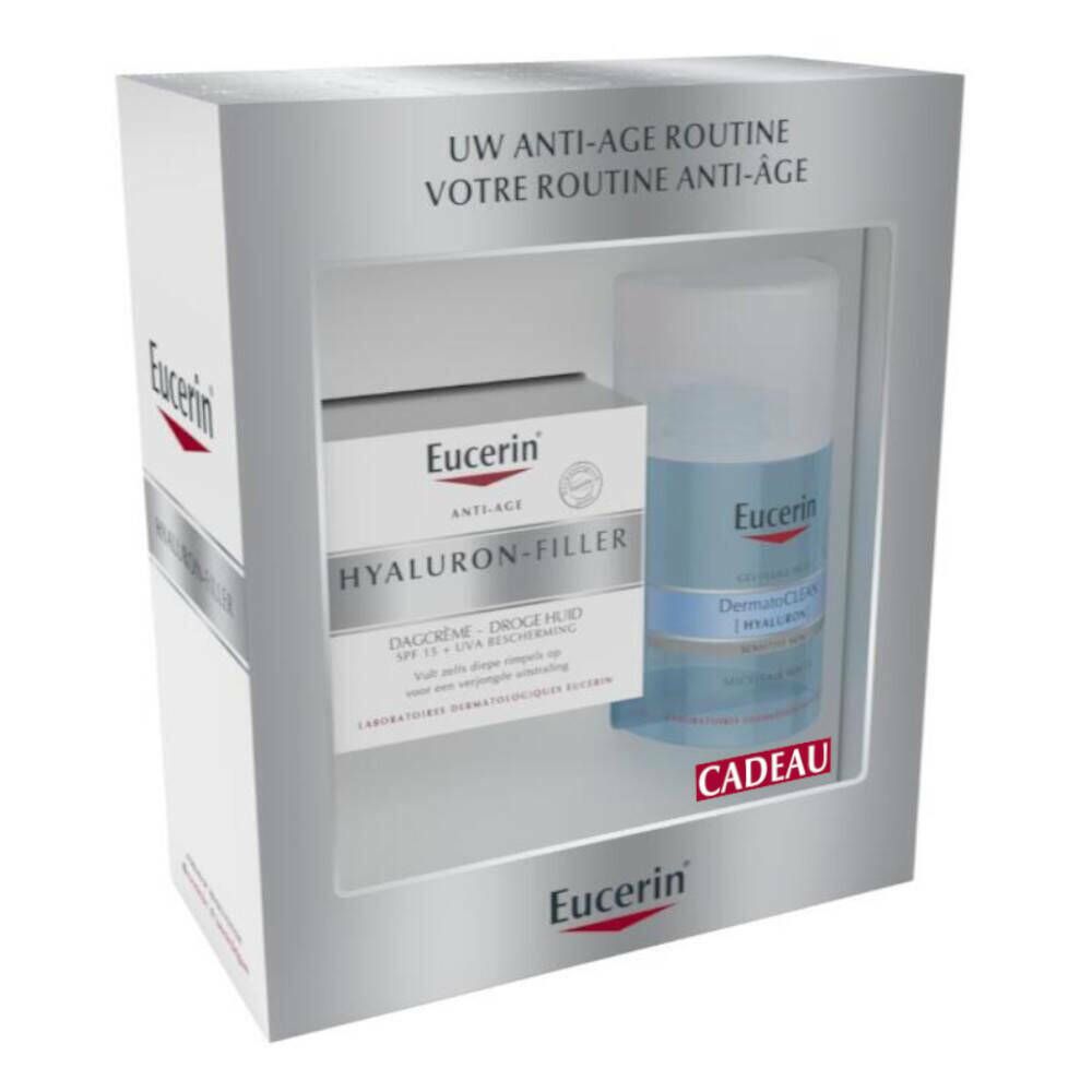 Eucerin Hyaluron-Filler Tagespflege - trockene Haut + DermatoCLEAN Mizellares Wasser Gratis