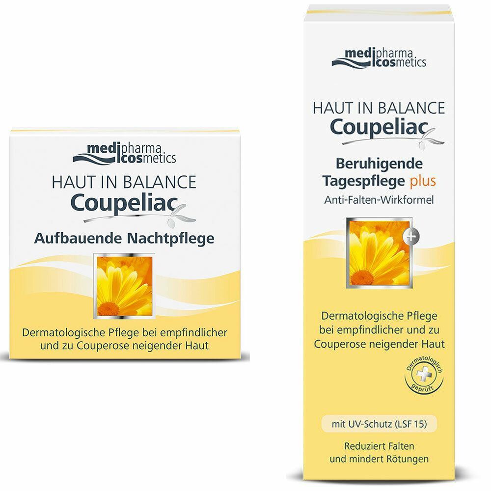 Dr. Theiss Naturwaren GmbH medipharma cosmetics Haut in Balance Coupeliac Aufbauende Nachtpflege + Beruhigende Tagespflege