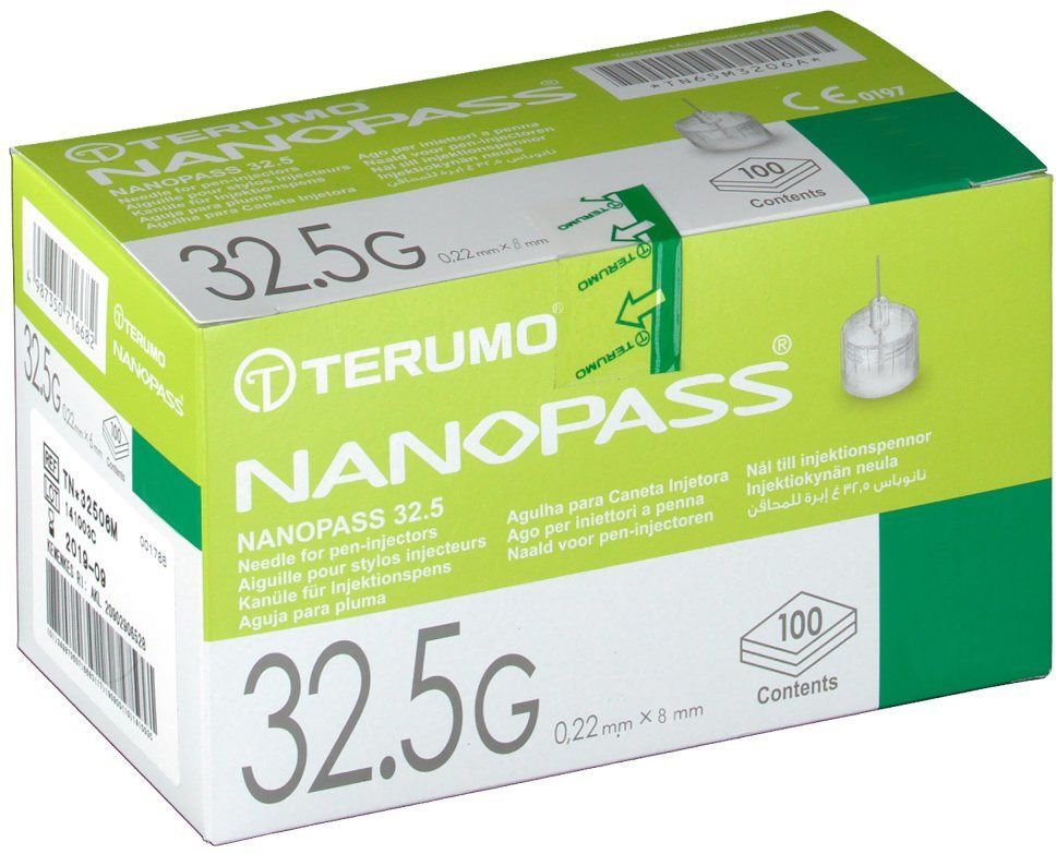 Terumo® Nanopass® 32.5G 0,22 x 8 mm