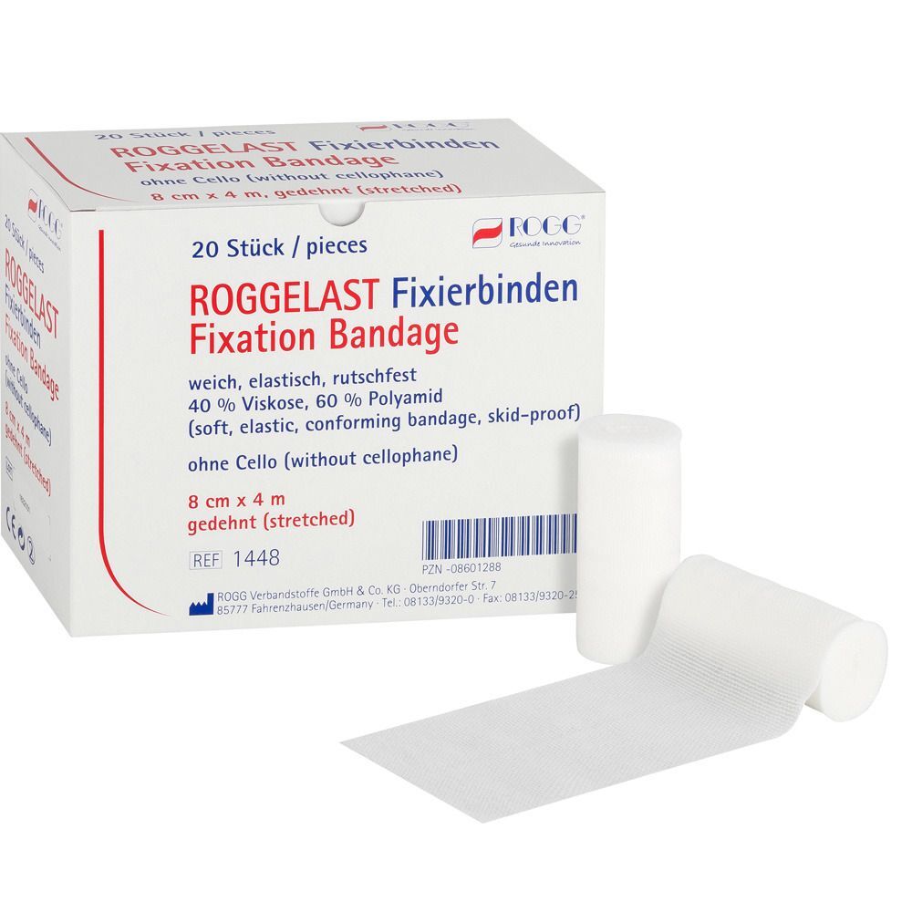 Roggelast Fixierbinden 8 cm x 4 m ohne Cellophan