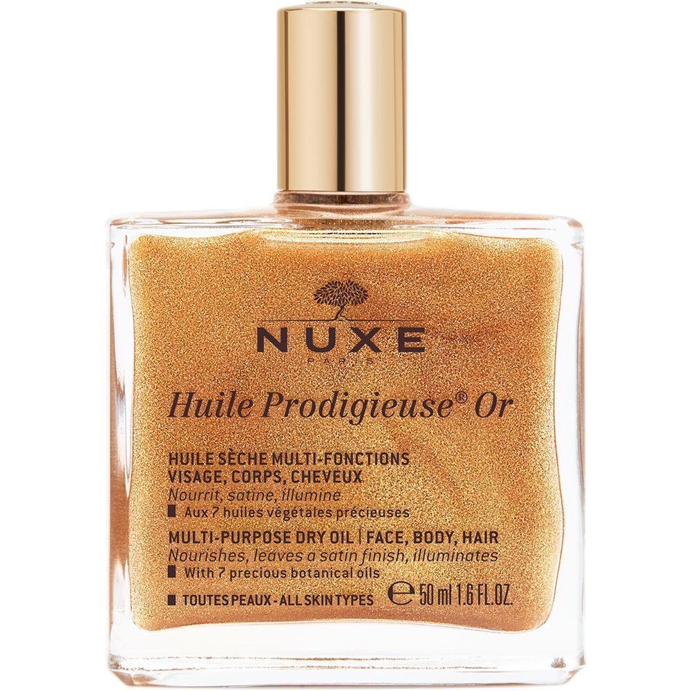 NUXE Huile Prodigieuse® OR Multifunktions-Trockenöl mit Schimmer-Effekt für Gesicht, Körper und Haare