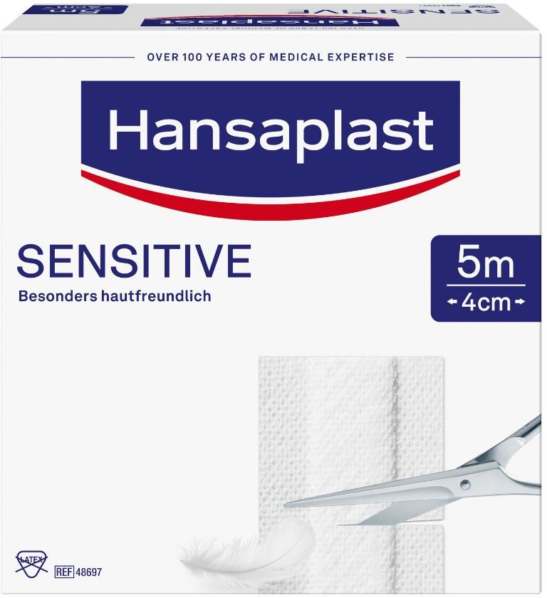 Hansaplast Sensitive Pflaster 5 m x 4 cm