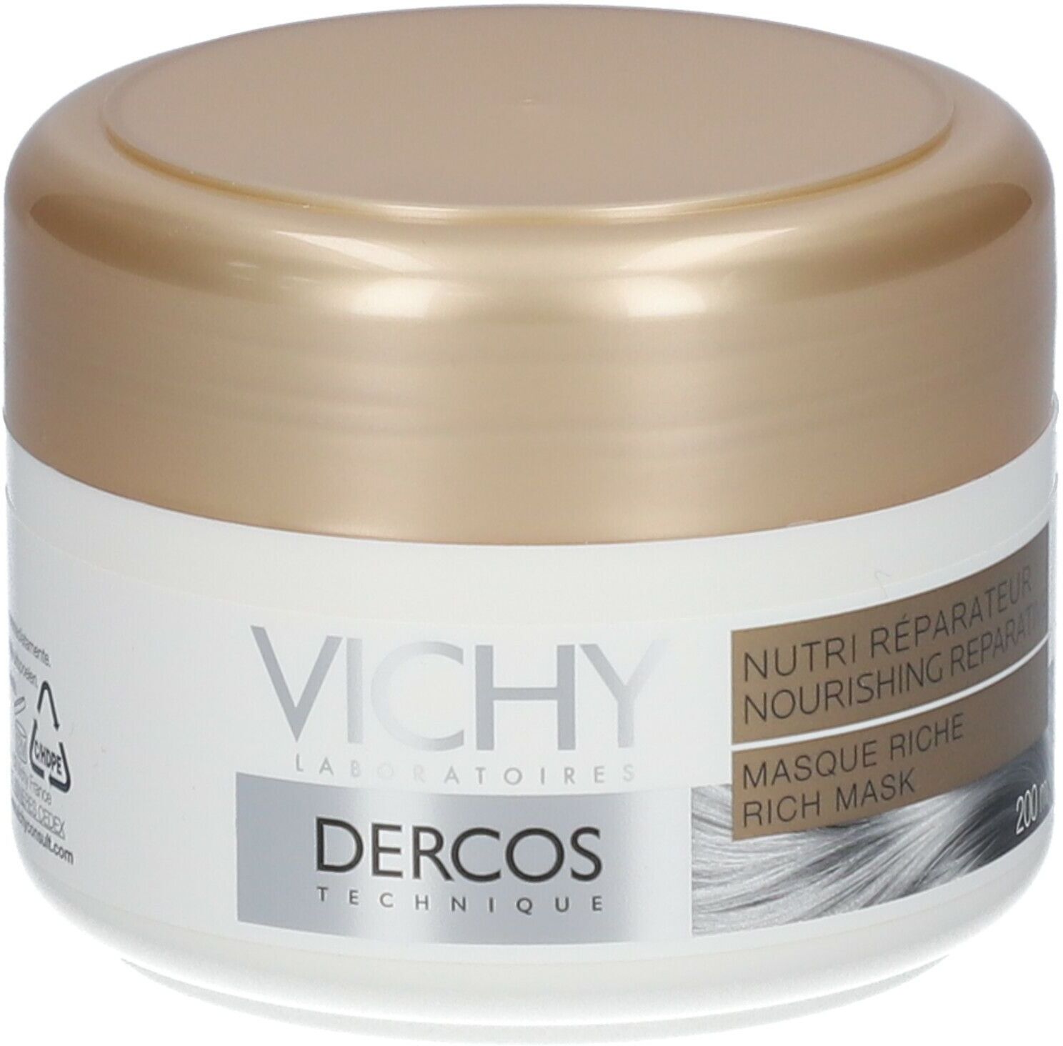 VICHY Dercos Technique Nutriréparateur Masque Riche, Masque capillaire nutriréparateur, pot 200