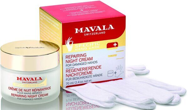 Mavala regenerierende Nachthandcreme + Baumwollhandschuhe 70 ml Nagel